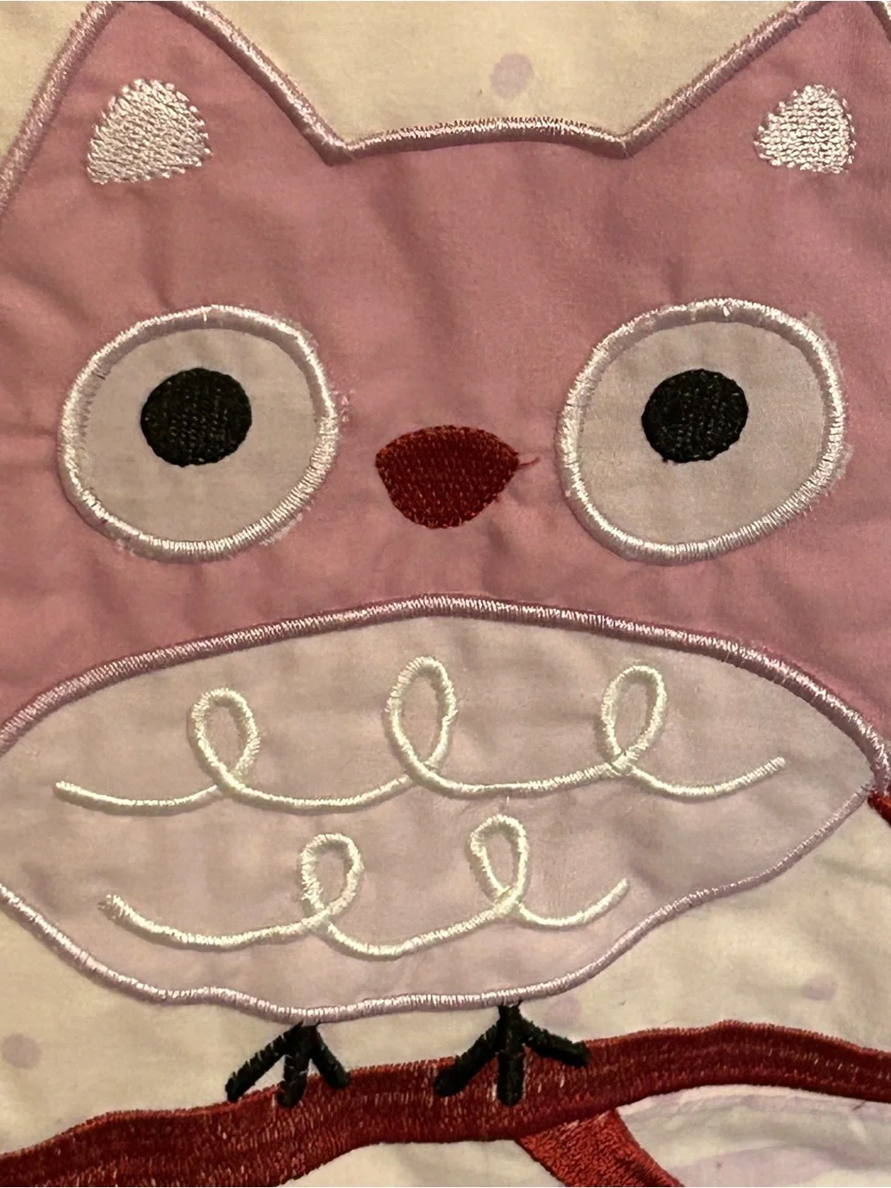 Pink and Green Owl & Bird Quilted Baby Throw Blanket